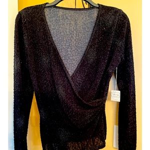 Wheels size Small Black dress blouse with sparkles. Brand new with tags.